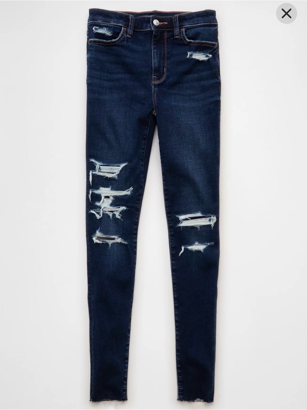 AE High-Waisted Ripped Jegging, Size 6 Short for Petites.